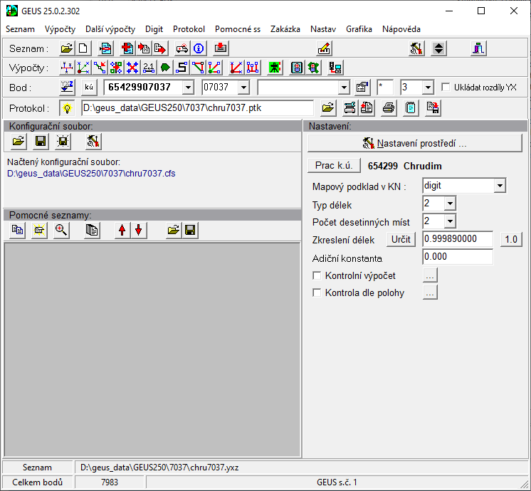 GEUS 29.0 bez DTM, upgrade z verze 27.0