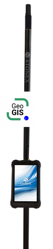 STONEX S80G - GNSS RTK přijímač se SW GeoGIS Standart  - kompletní sada se základní anténou, výtyčkou a držákem